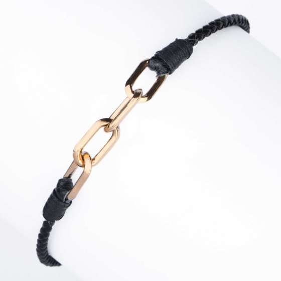 دستبند چرم طلا مردانه طرح هرمس سایز 1