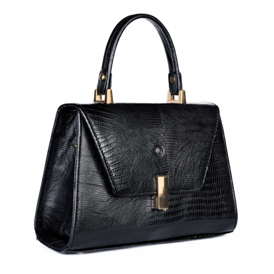 کیف دستی زنانه مدل روسا بزرگ چرم لیزارد مشکی