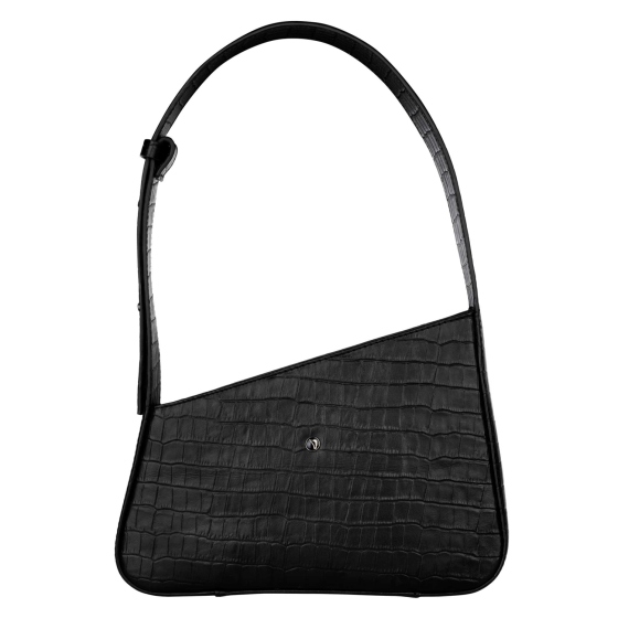 کیف دوشی زنانه طرح شیبا چرم مشکی کروکودیل