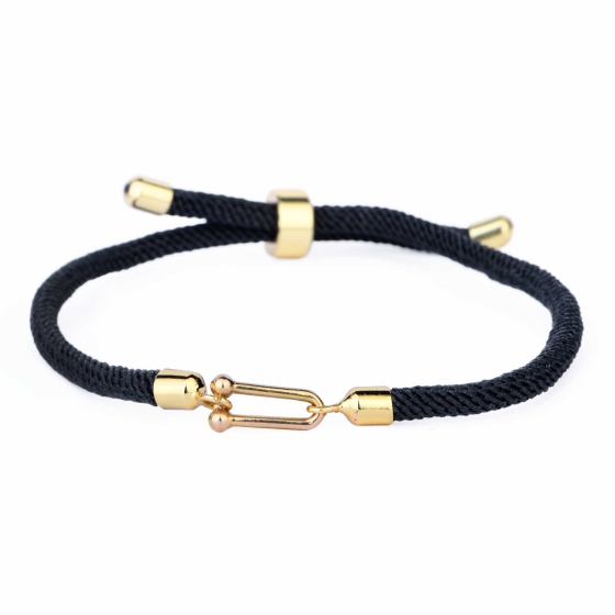 دستبند چرم طلا زنانه طرح تیفانی تک حلقه