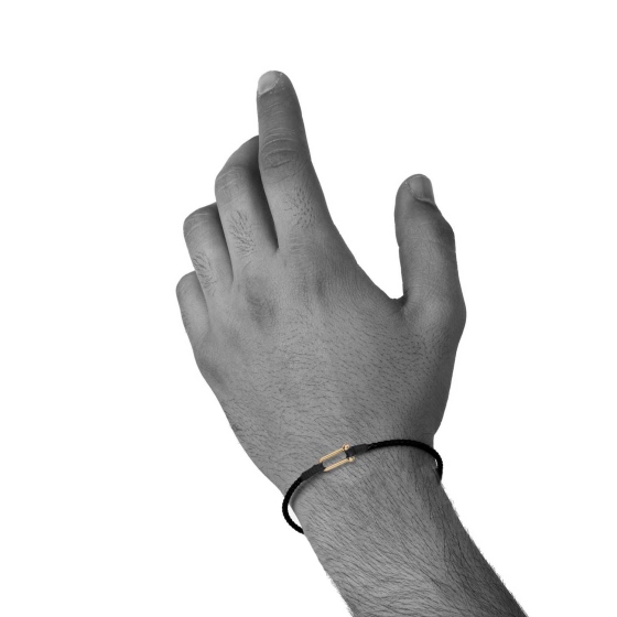 دستبند چرم طلا مردانه طرح تیفانی تک حلقه