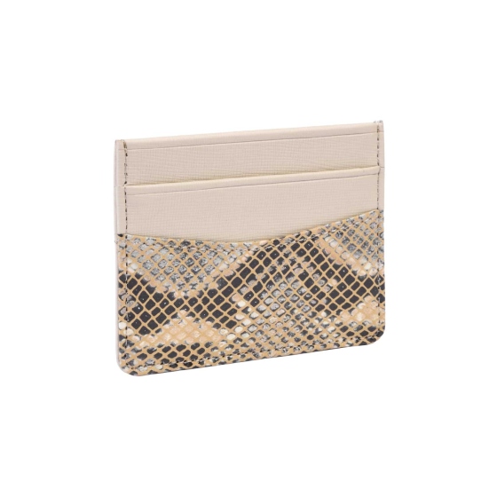 کیف کارت چرم طبیعی پوست ماری کرم - جاکارتی چرم
