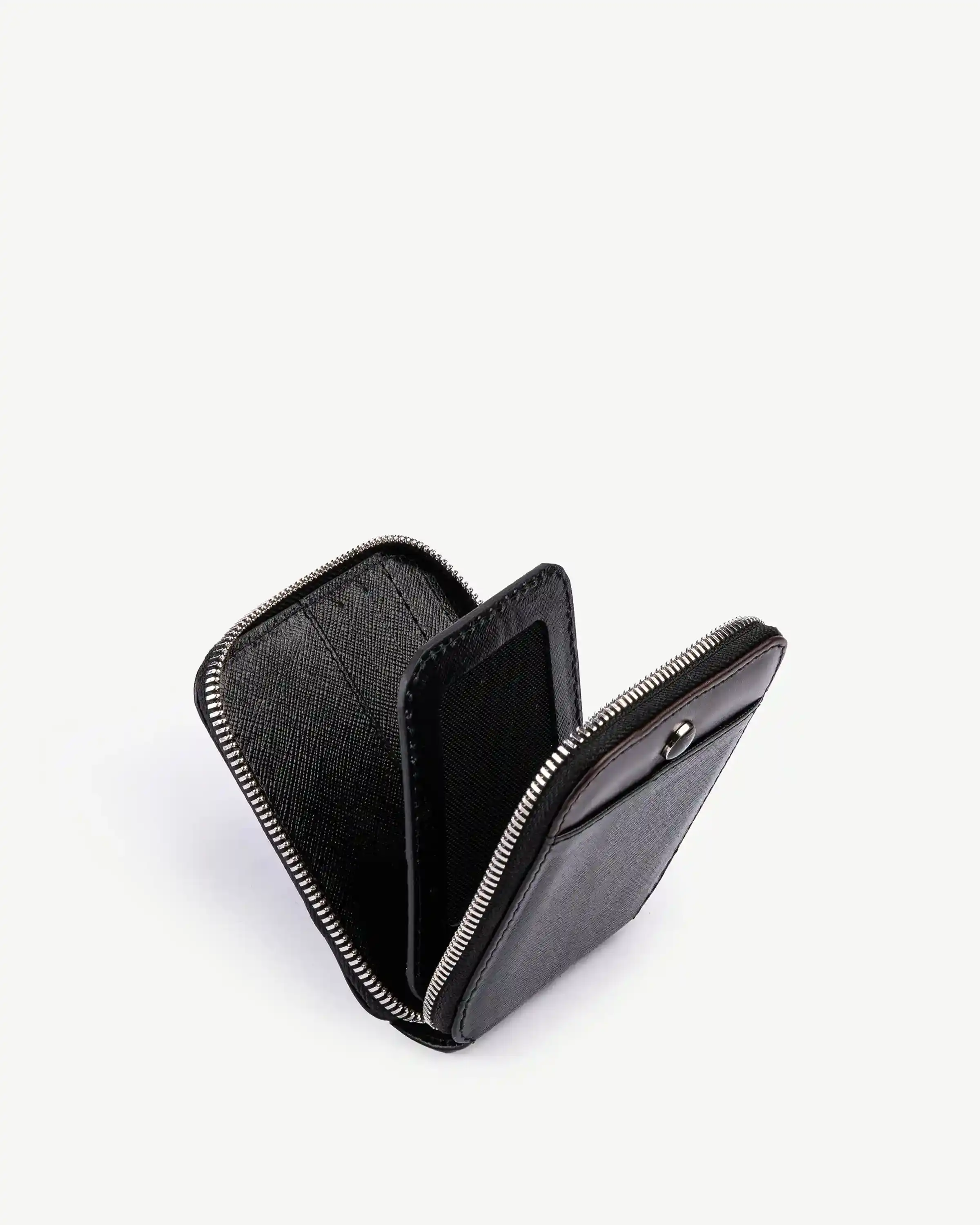 کیف پول دور زیپ چرم طبیعی مشکی مونت بلانک مردانه