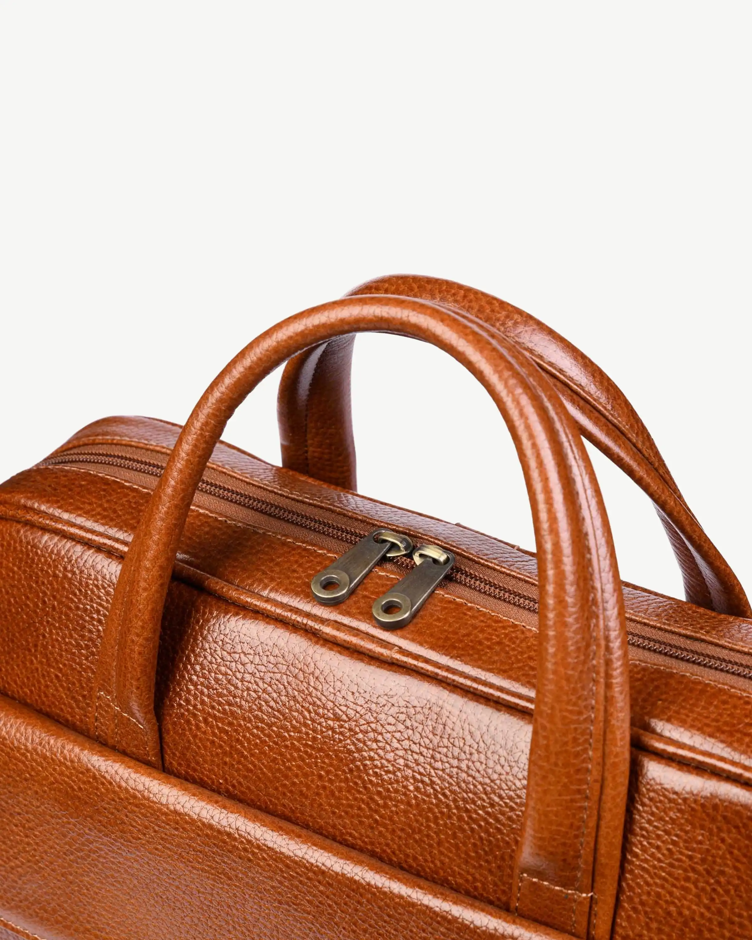 کیف اداری چرم طبیعی طرح مینی بهمن فلوتر عسلی دارای محافظ