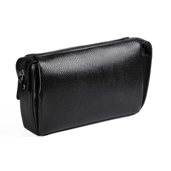 کیف دستی چرم طبیعی طرح مازیار مشکی فلوتر مردانه
