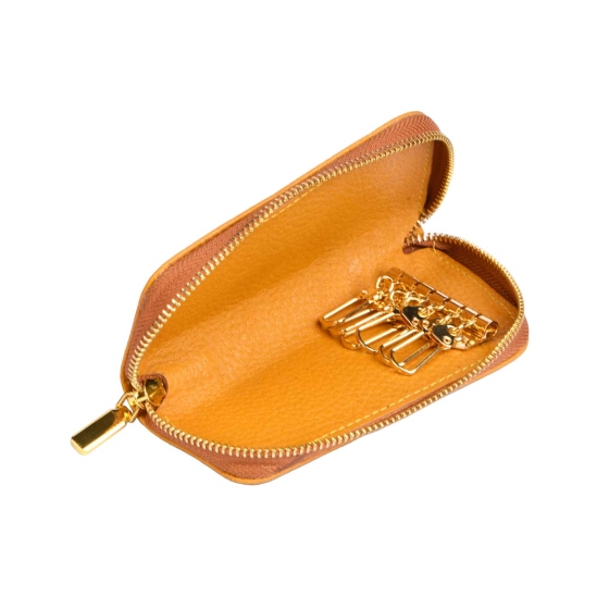 کیف کلید چرم طبیعی طرح سهیل زرد فلوتر