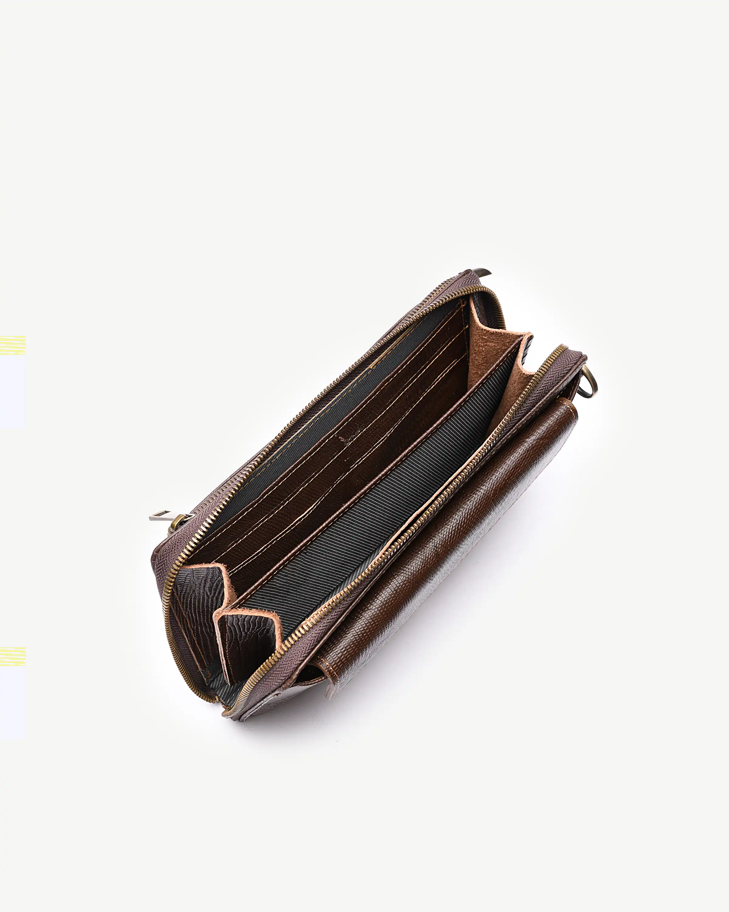 کیف مدارک و پاسپورتی چرم طبیعی طرح شاهرخ قهوه‌ای لیزارد مردانه