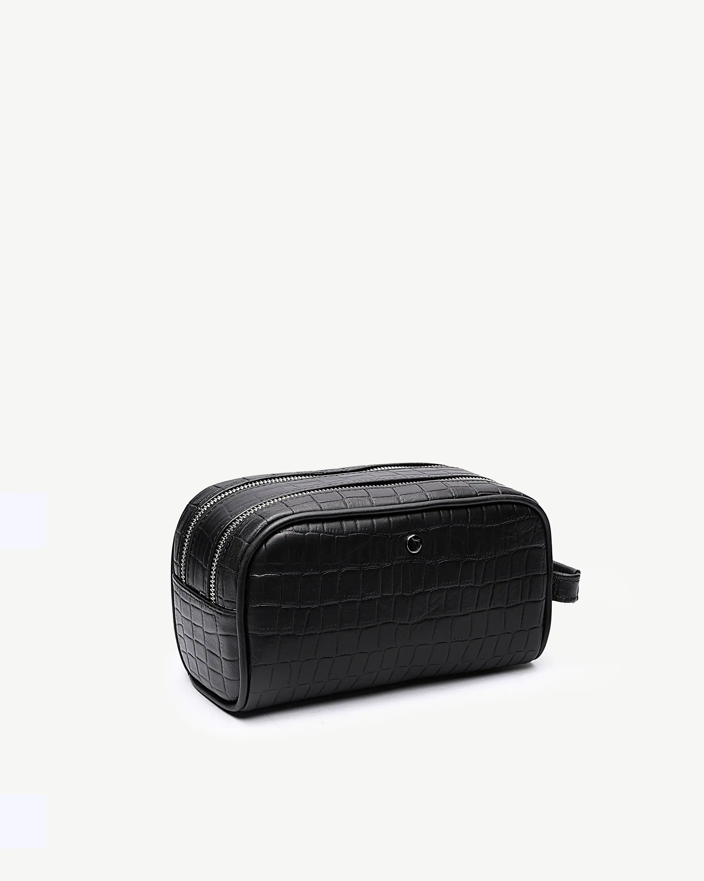 کیف دستی چرم طبیعی طرح دیزل مشکی کروکودیل شهریار مردانه