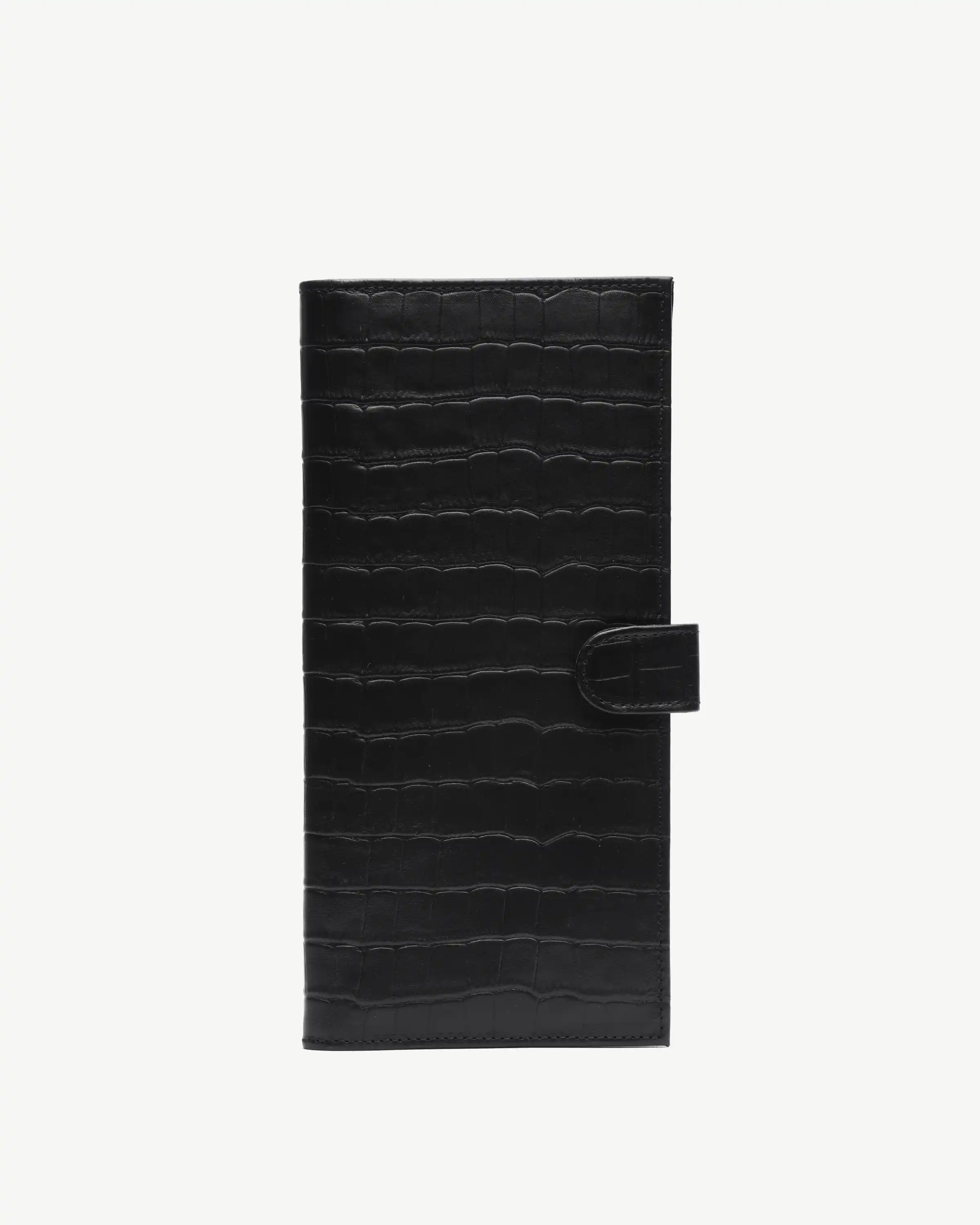 کیف دسته چک چرم طبیعی مشکی کروکودیل