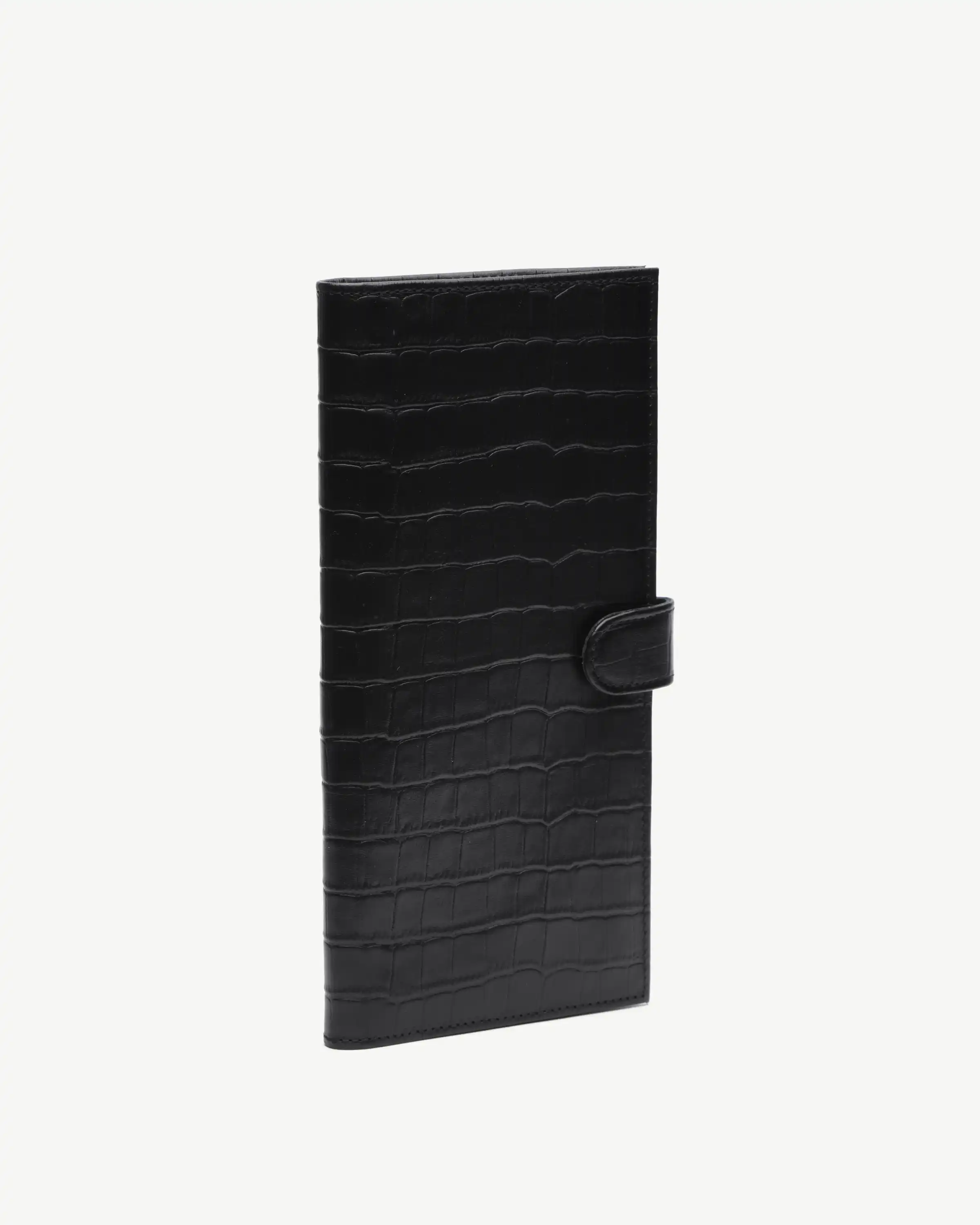 کیف دسته چک چرم طبیعی مشکی کروکودیل