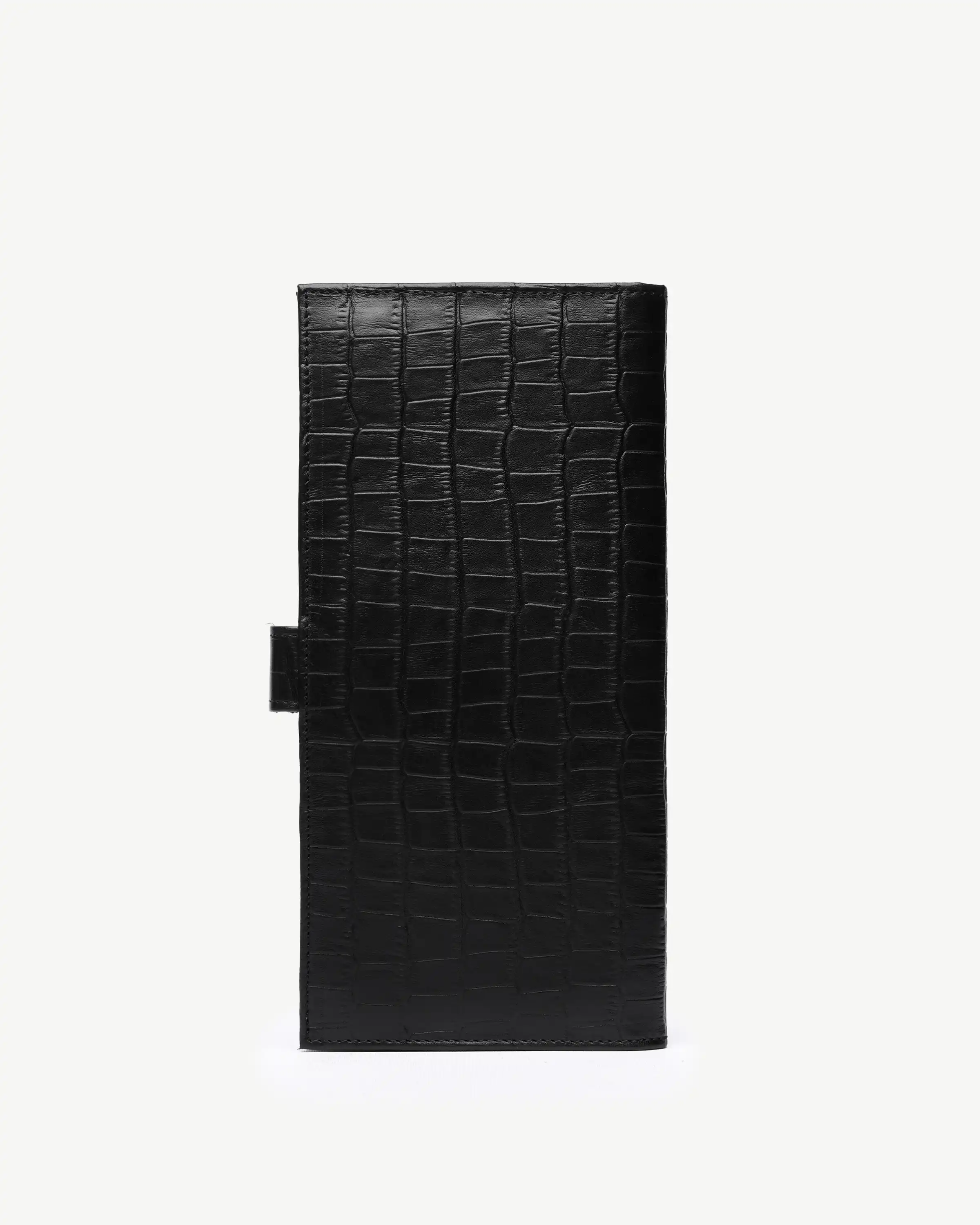 کیف دسته چک چرم طبیعی مشکی کروکودیل