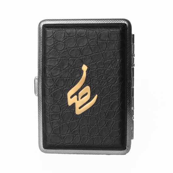 جعبه سیگار چرم و طلا اسم رضا