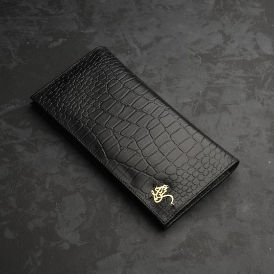 کیف پول کتی طلا چرم اسم محسن