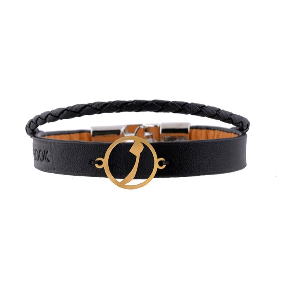 دستبند طلا چرم با پلاک حرف ز